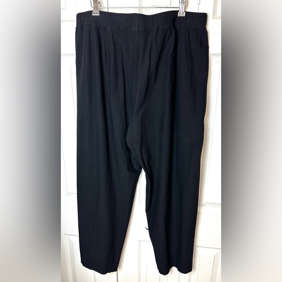 EILEEN FISHER Woman System Washable Crepe Pants Black Pull On Elastic Waist - Picture 5 of 10